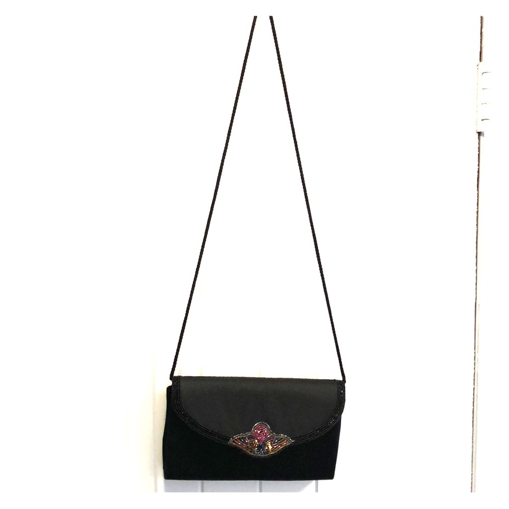 Beaded dressy black bag